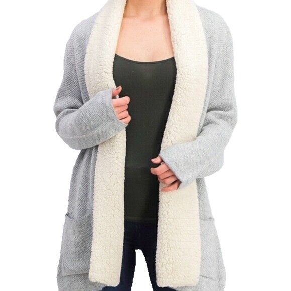 Style & Co. Sweaters - NWT Style&Co. Women's Fleece Collar Open Front Cardigan Hammock Heather 1X